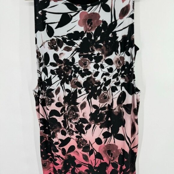 DG2 by Diane Gilman Layered Sleeveless knit Dress Black floral size large - Picture 6 of 12